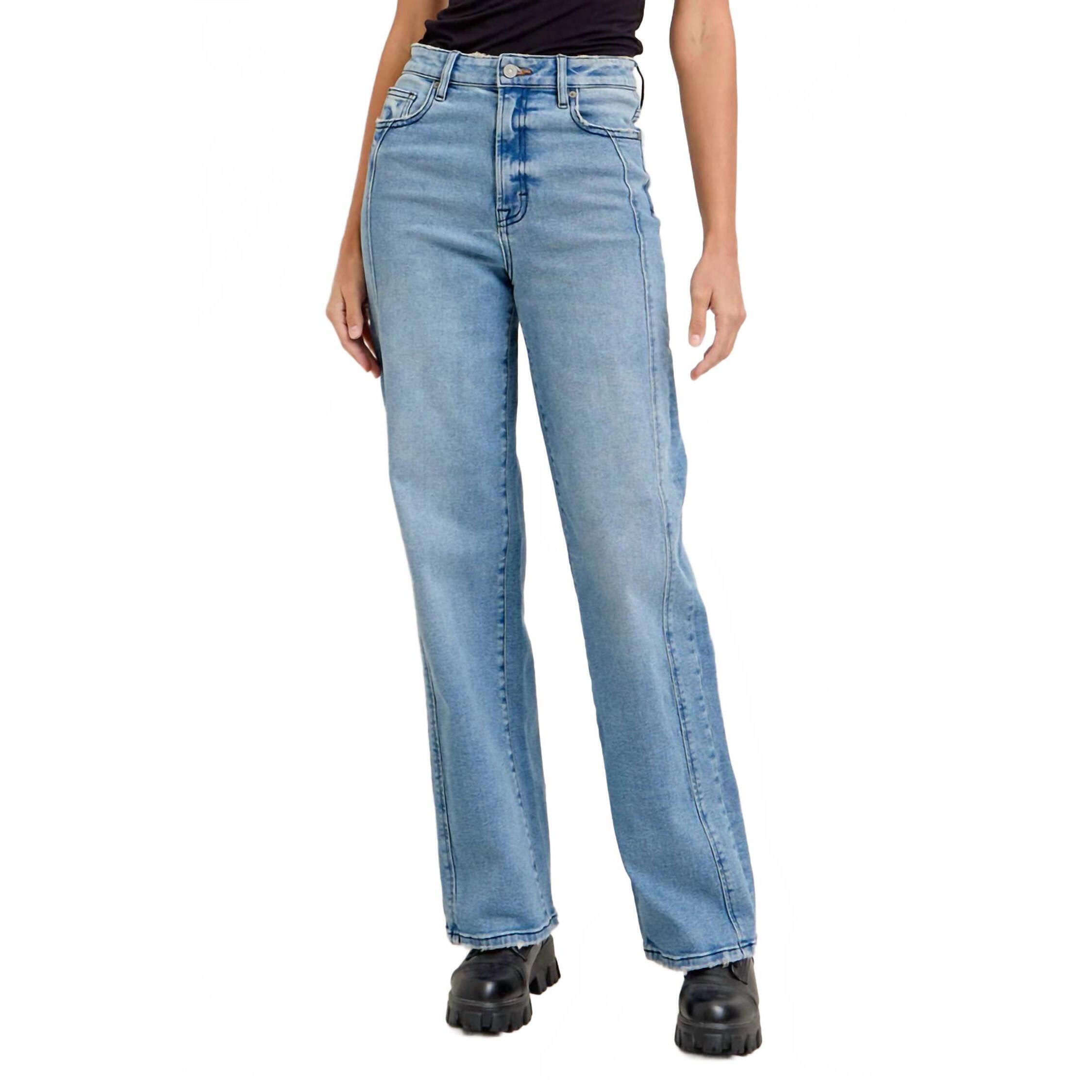 New Hidden Logan Dad Curved Seam Jean In Medium Blue